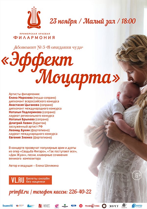23 ноября  АБОНЕМЕНТ № 5  «В ОЖИДАНИИ ЧУДА» Концертная программа « ЭФФЕКТ МОЦАРТА»