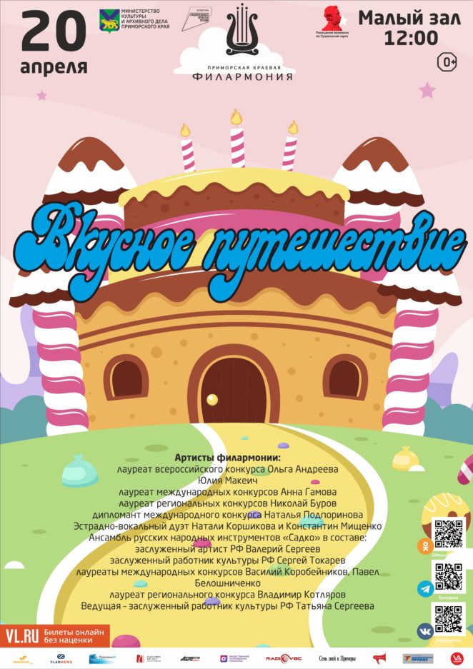20 апреля Детская музыкальная программа «Вкусное путешествие»